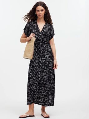 Madewell Button-Front Midi Shirtdress in Floral
